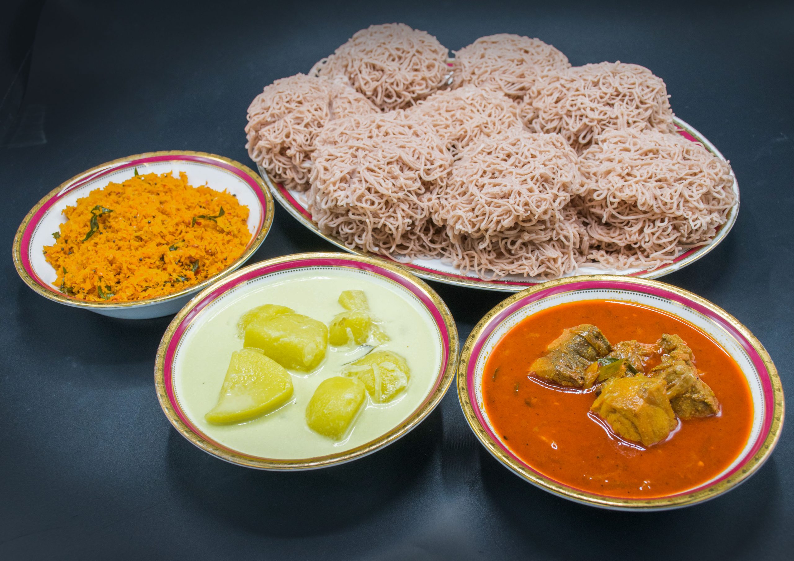 04 Red String Hoppers With Fish Curry 1